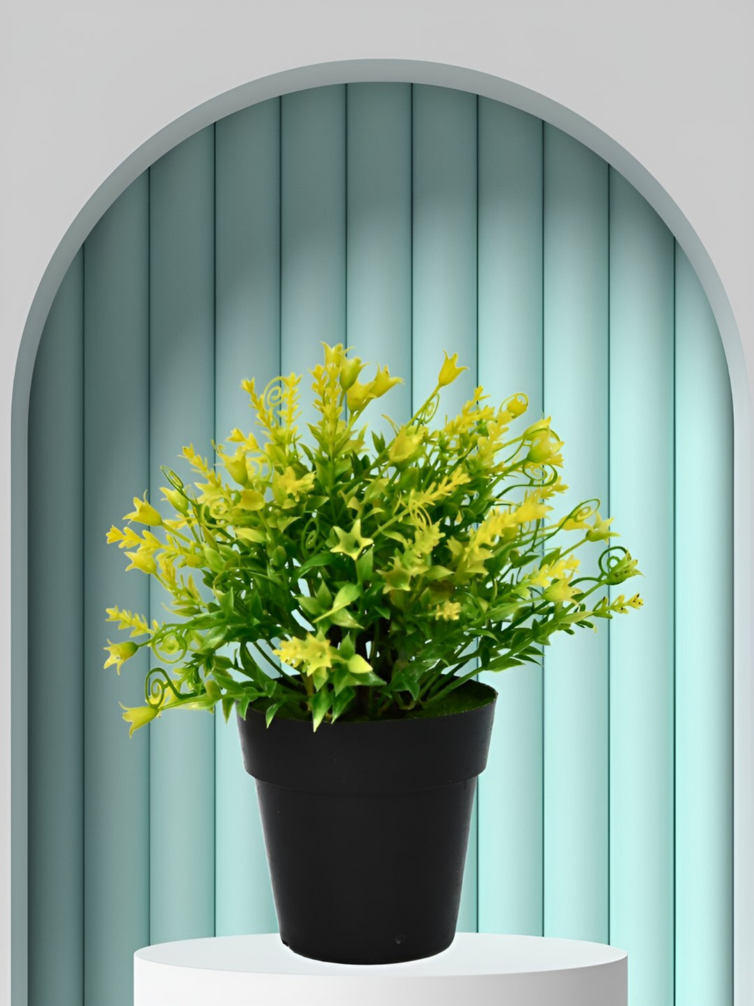 

DECOREBUGS Yellow & Black Artificial Plant With Pot