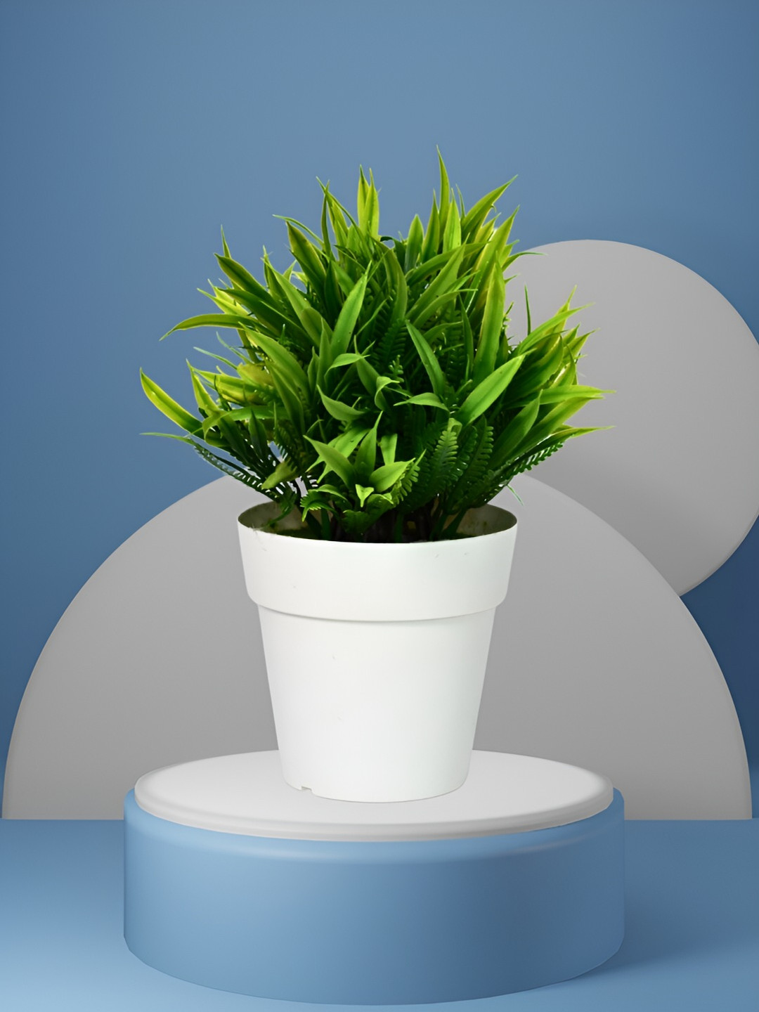 

DECOREBUGS Green & White Artificial Plant With Pot