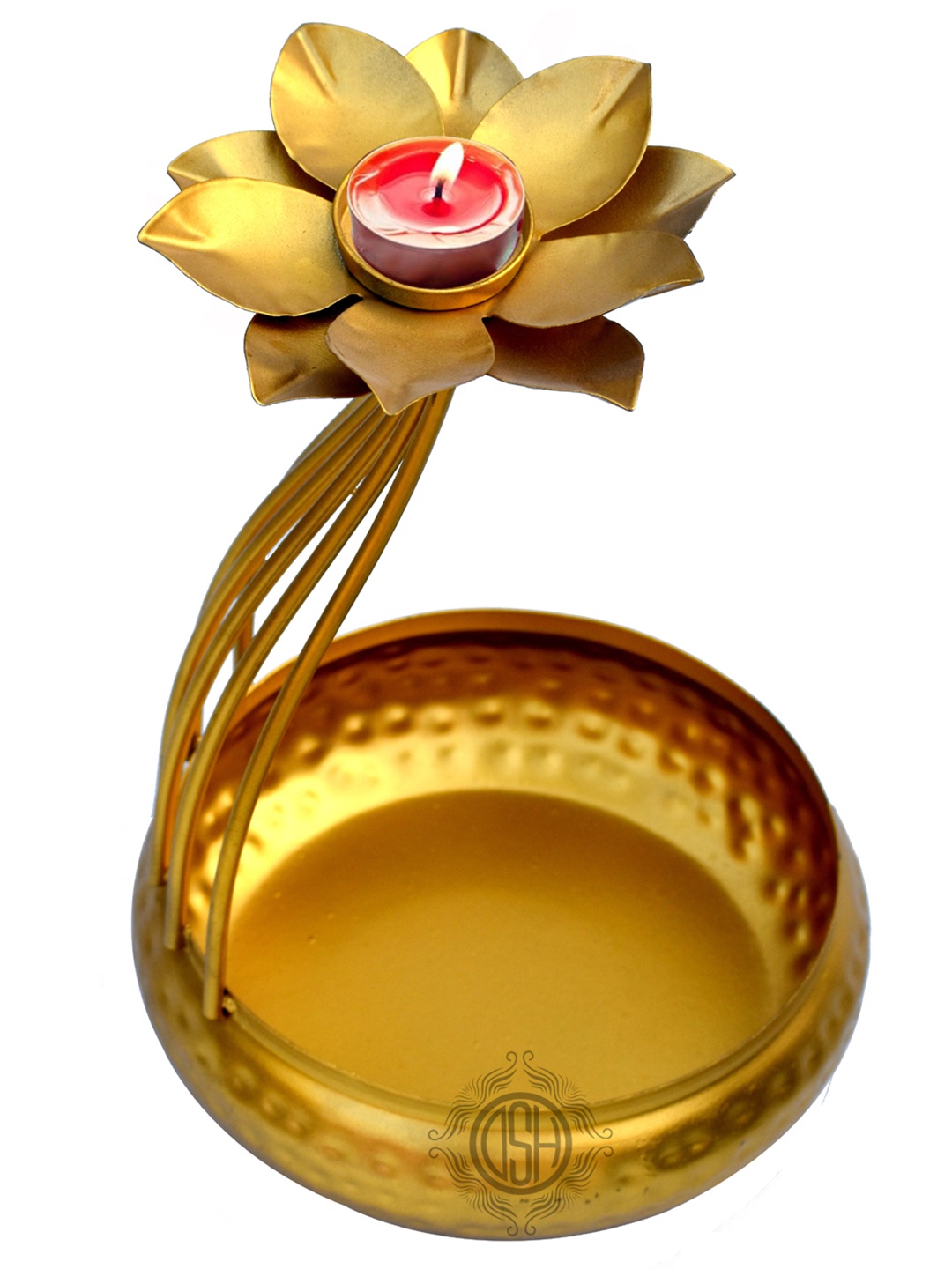 

DSH Crafting Your Curiosity Decorative Bowl with Attached Floral Motif, Gold