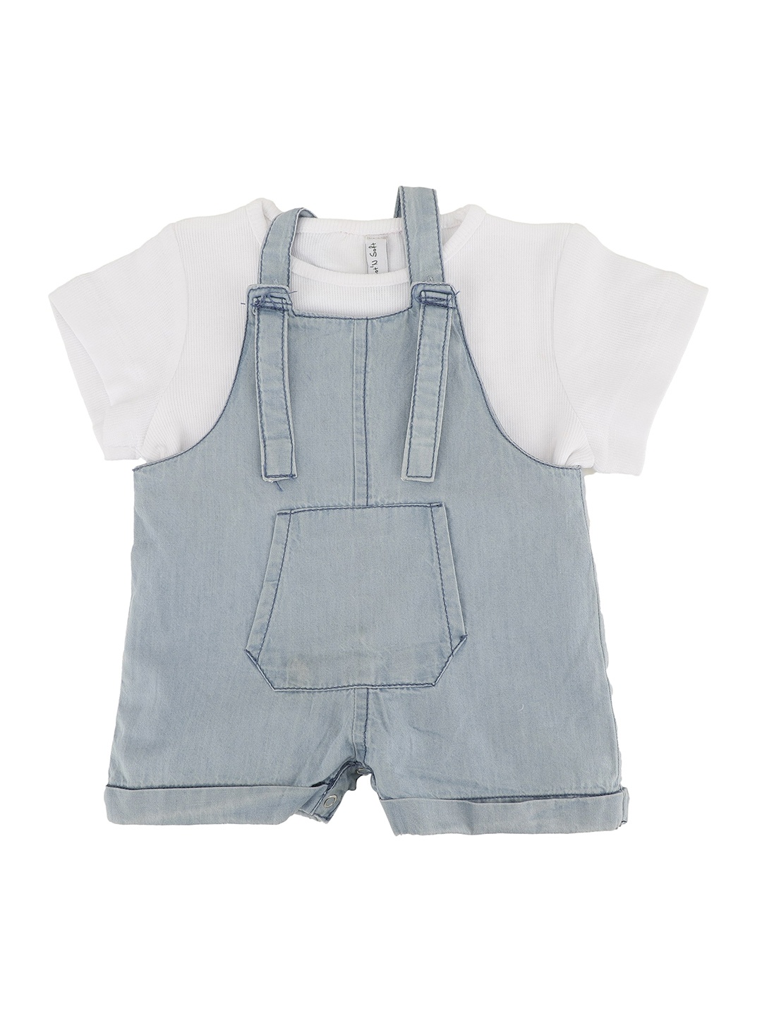 

Cot'N Soft Infants Short Denim Dungarees With T-shirt, Blue