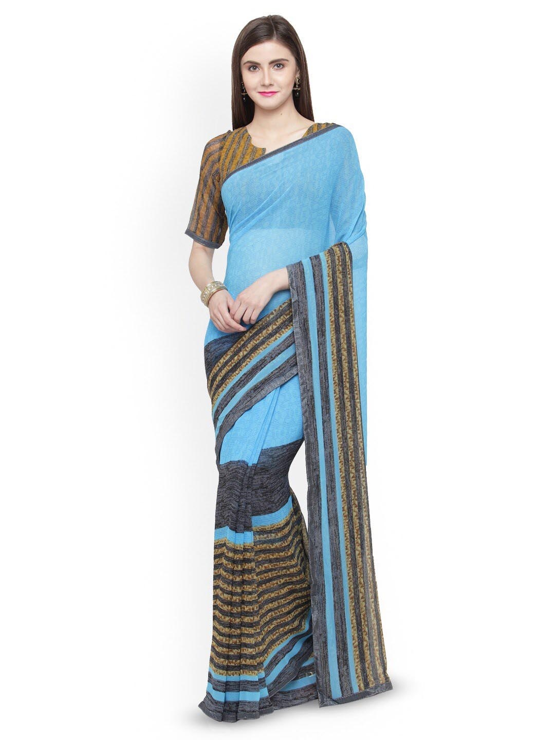 

Shaily Geometric Printed Saree, Blue