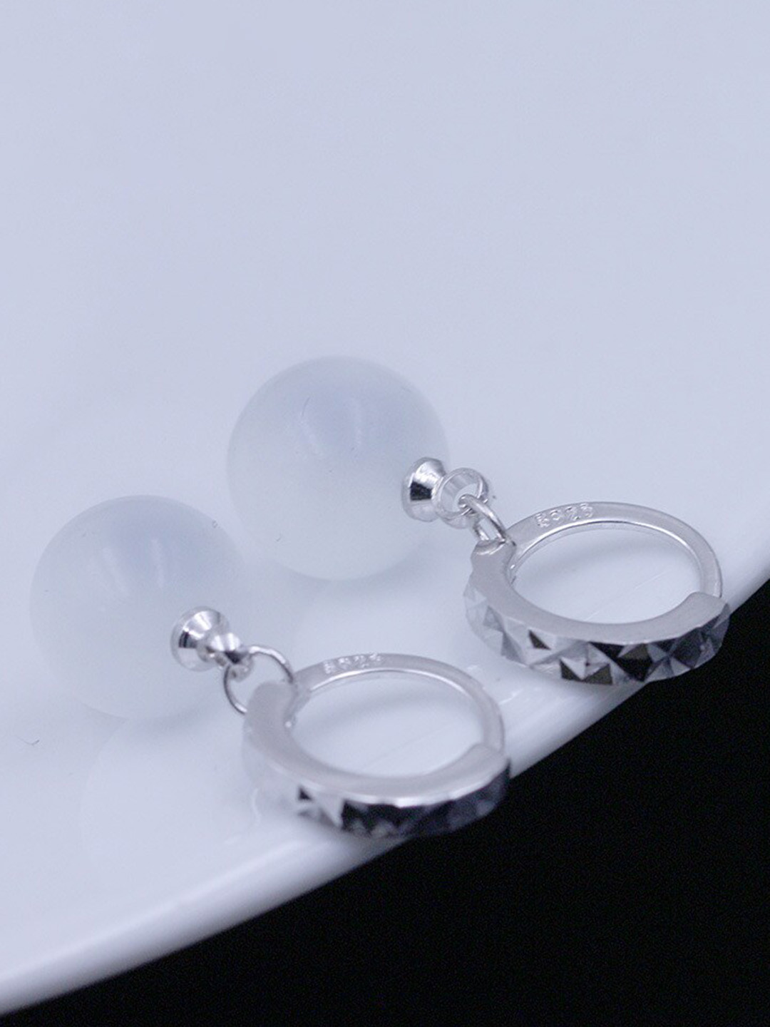 

MYKI Silver Plated Cubic Zirconia Drop Earrings, White