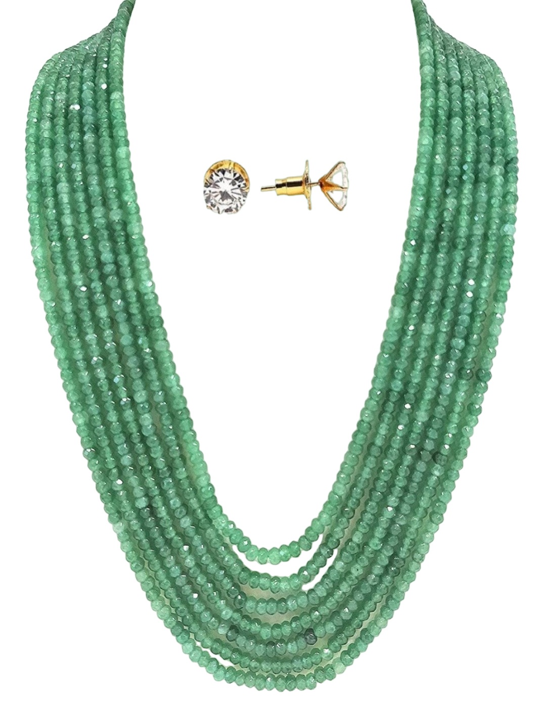 

Runjhun Onyx Studded & Beaded Layered Jewellery Set, Gold