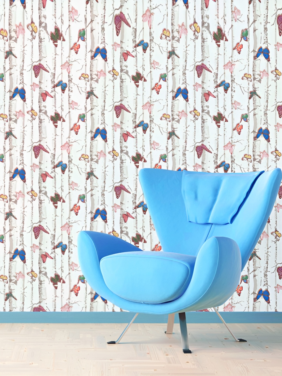 

Oren Empower White & Blue Butterflies Wallpaper Stickers