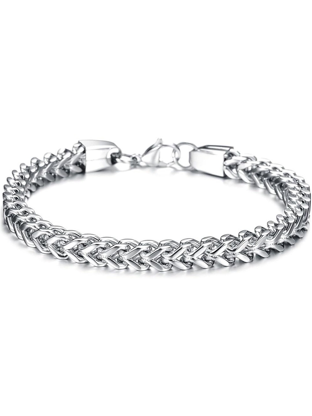 

KARISHMA KREATIONS Unisex Silver-Plated Stainless Steel Link Bracelet