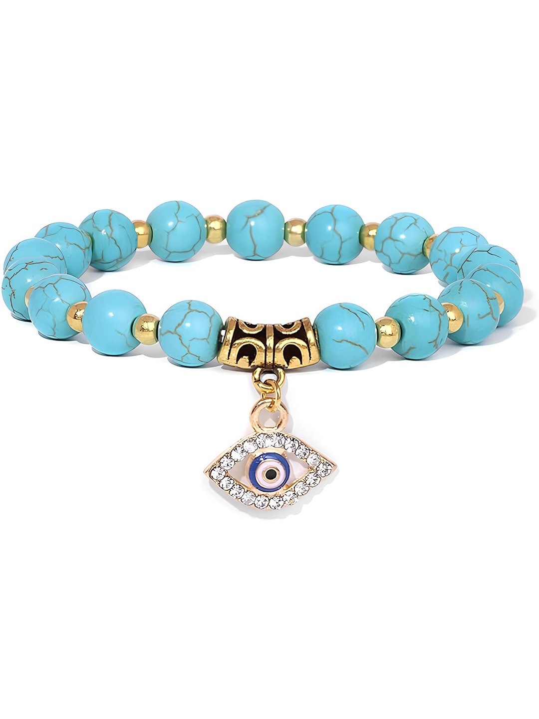 

KARISHMA KREATIONS Unisex Artificial Beads Multistrand Bracelet, Blue