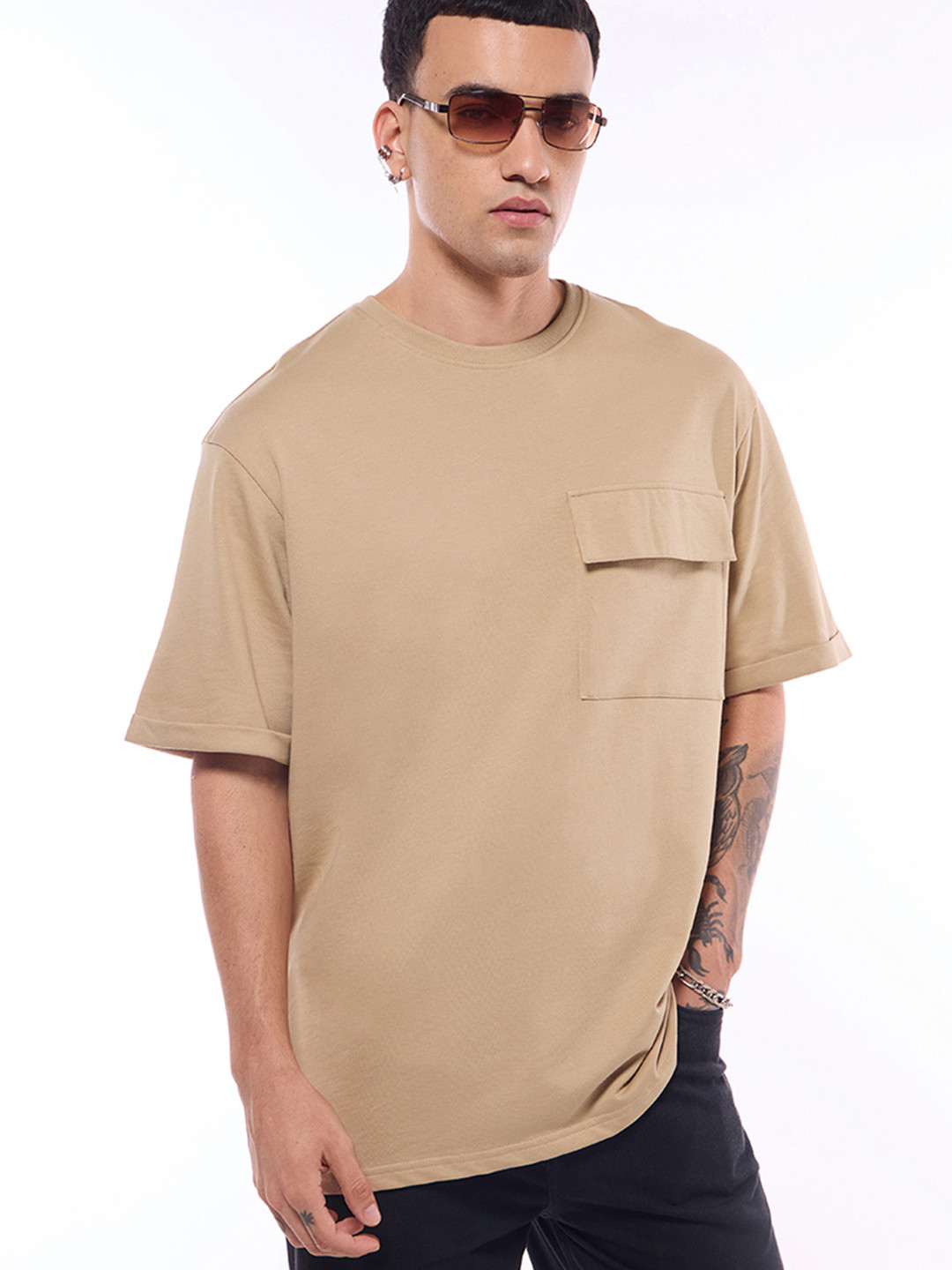 

Bewakoof Heavy Duty 1.0 Men Brown Oversized T-shirt