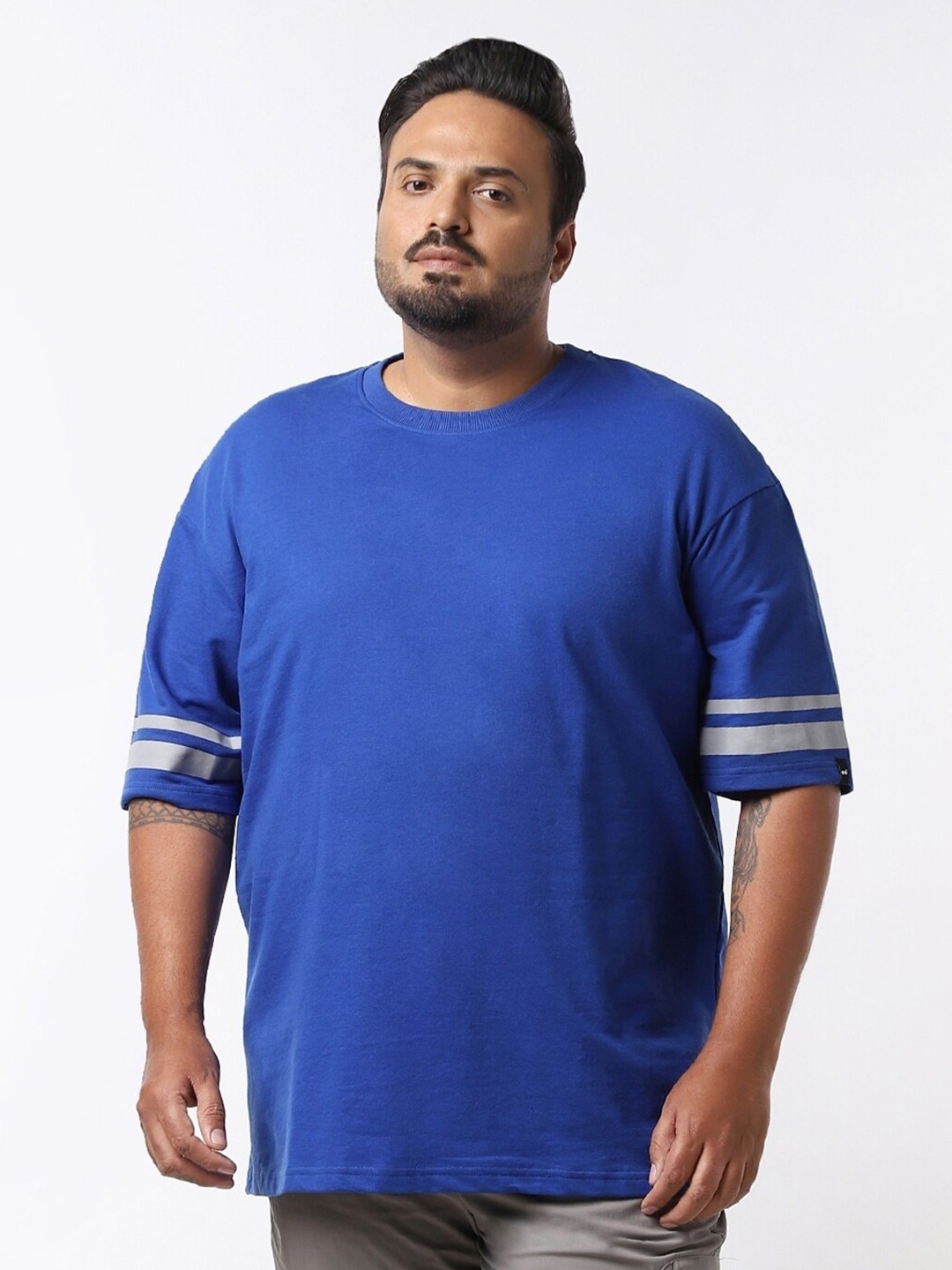 

Bewakoof Heavy Duty Plus Size Oversized T-shirt, Blue