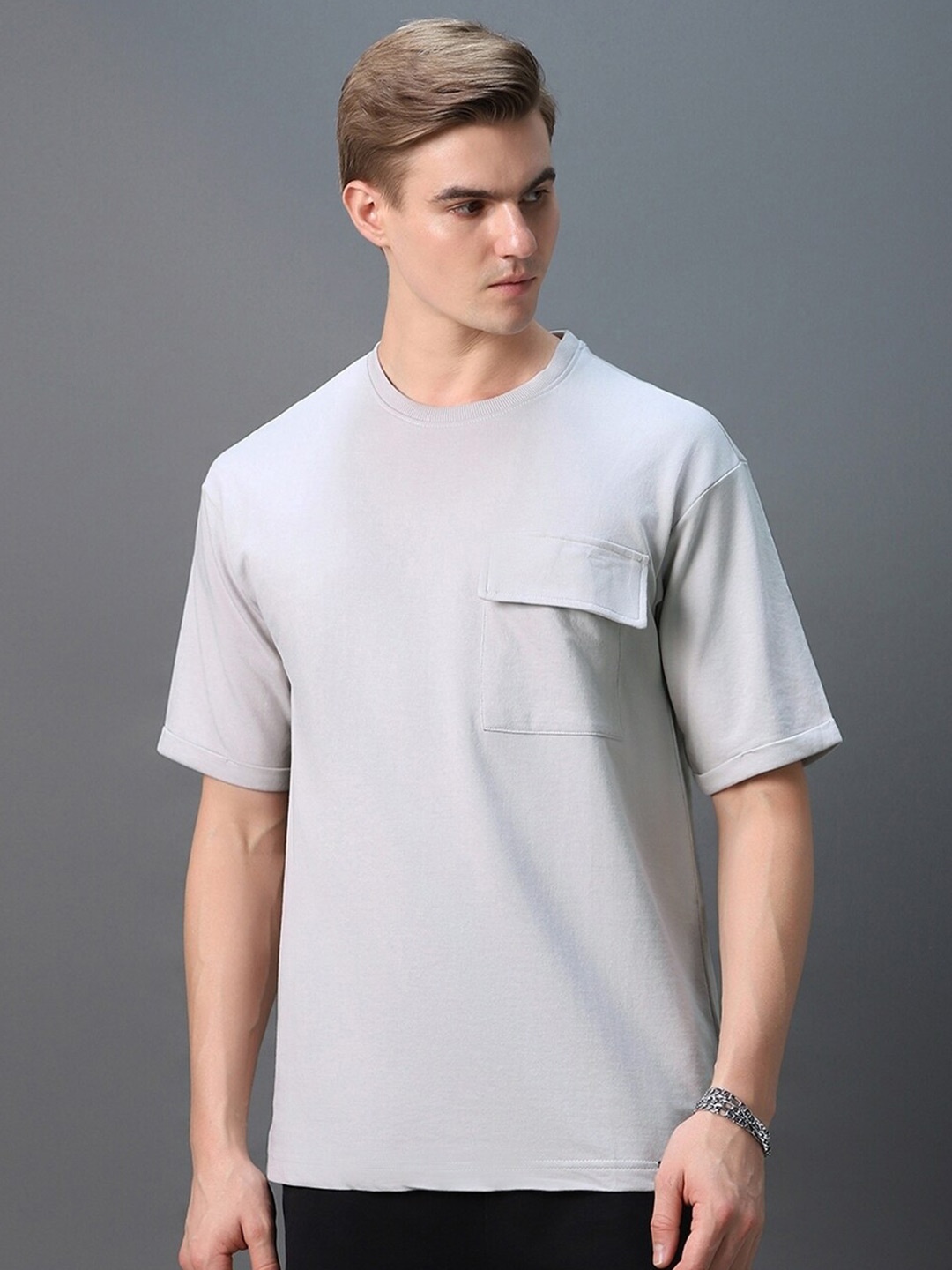 

Bewakoof Heavy Duty 1.0 Men Vapour Blue Oversized T-shirt