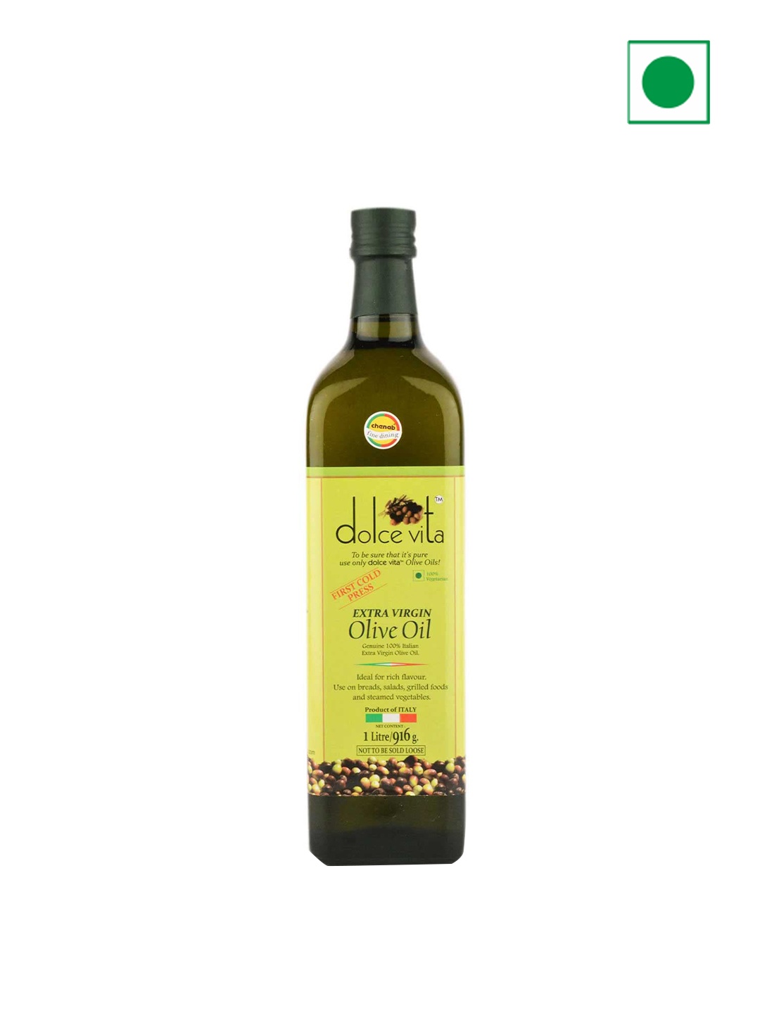 

Dolce Vita Spanish Extra Virgin Olive Oil- 1L, Yellow