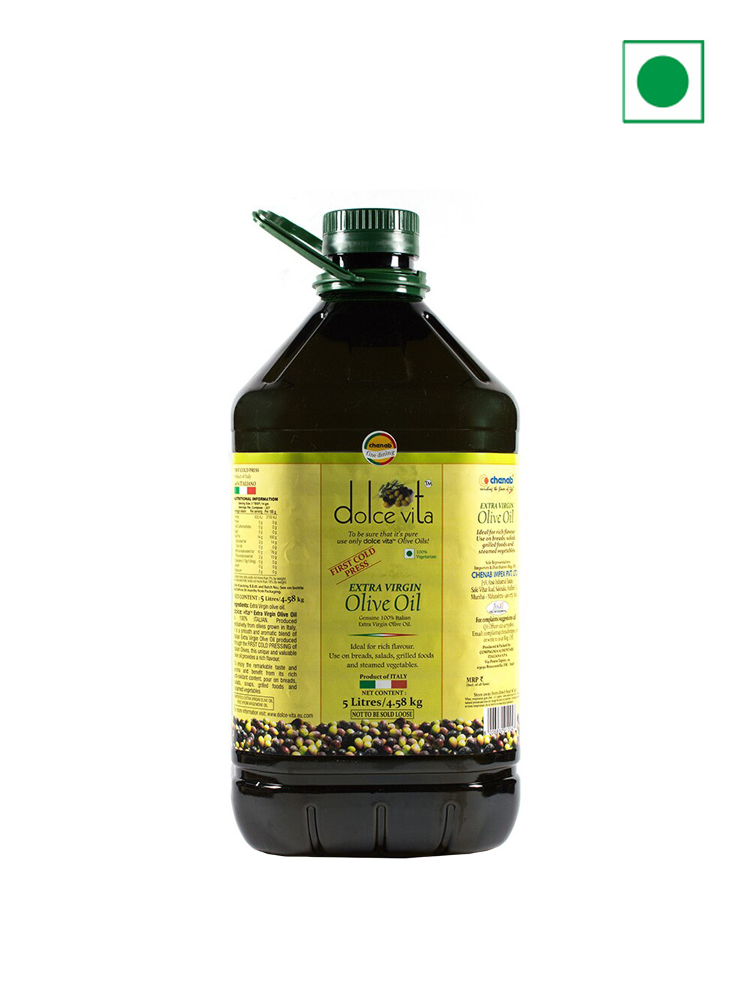 

Dolce Vita Spanish Extra Virgin Olive Oil 5 L, Yellow