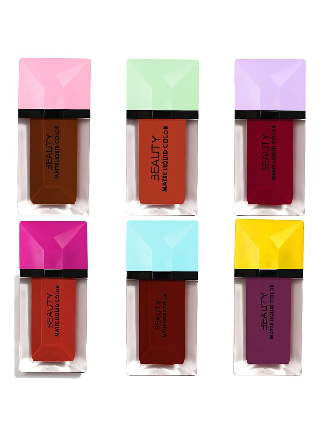 

Adbeni Beauty Set Of 6 Matte Liquid Color Lipstick - 3ml Each - Shade-C, Brown