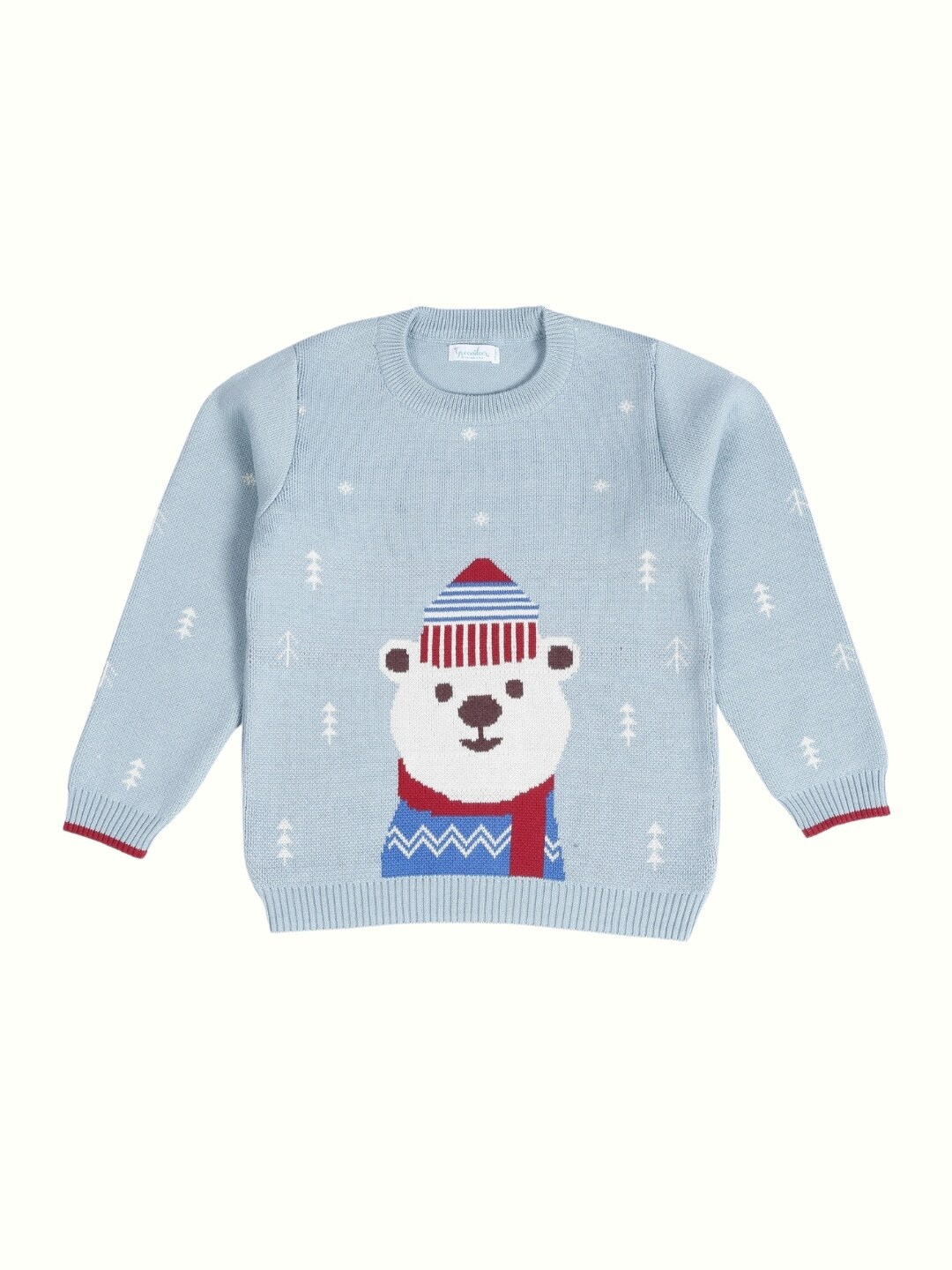 

Greendeer Kids Printed Cotton Pullover Sweater, Blue