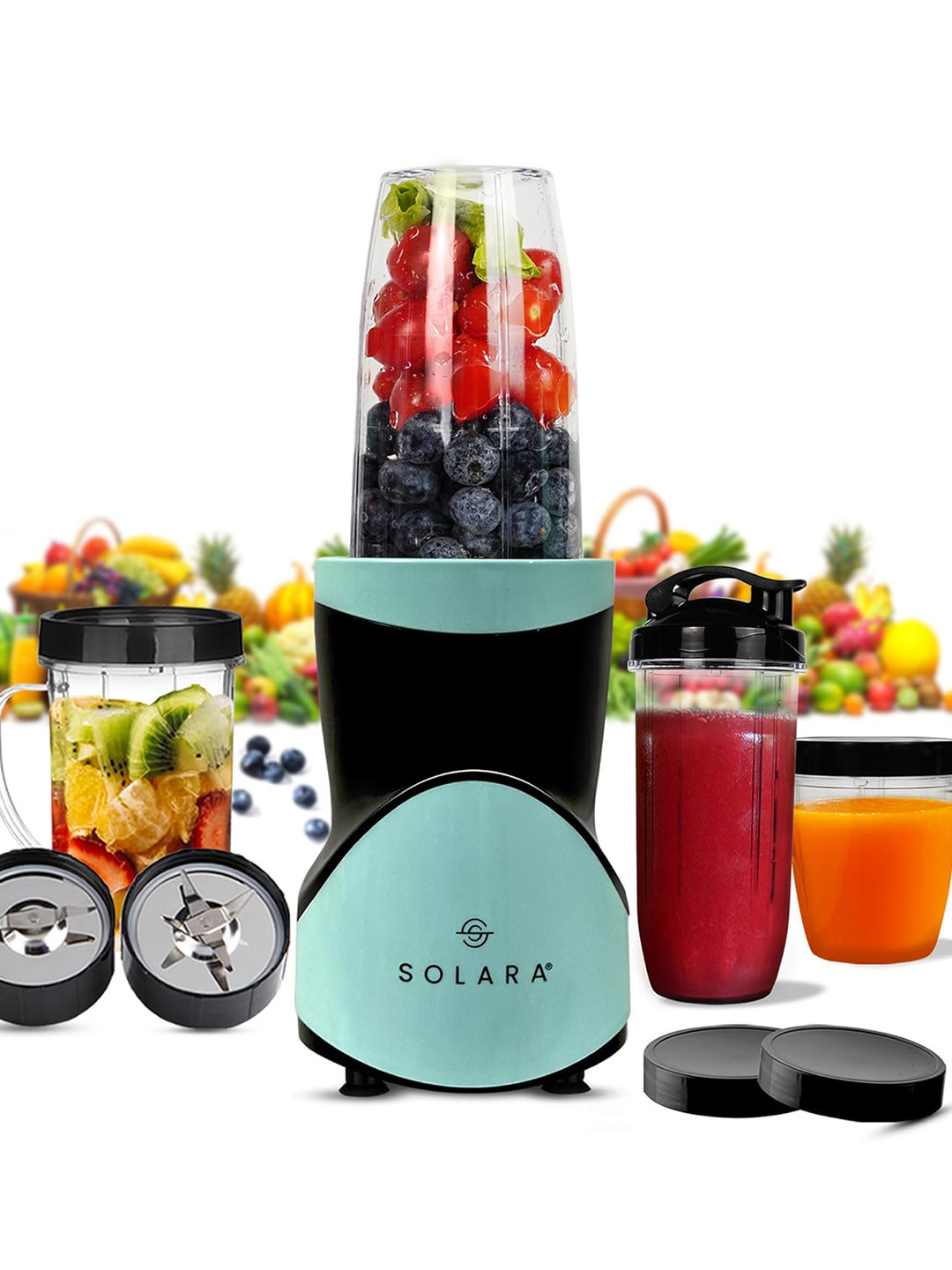 

Solara Blendeasy Blender with 4 Jars, 400watts -Aqua, Blue