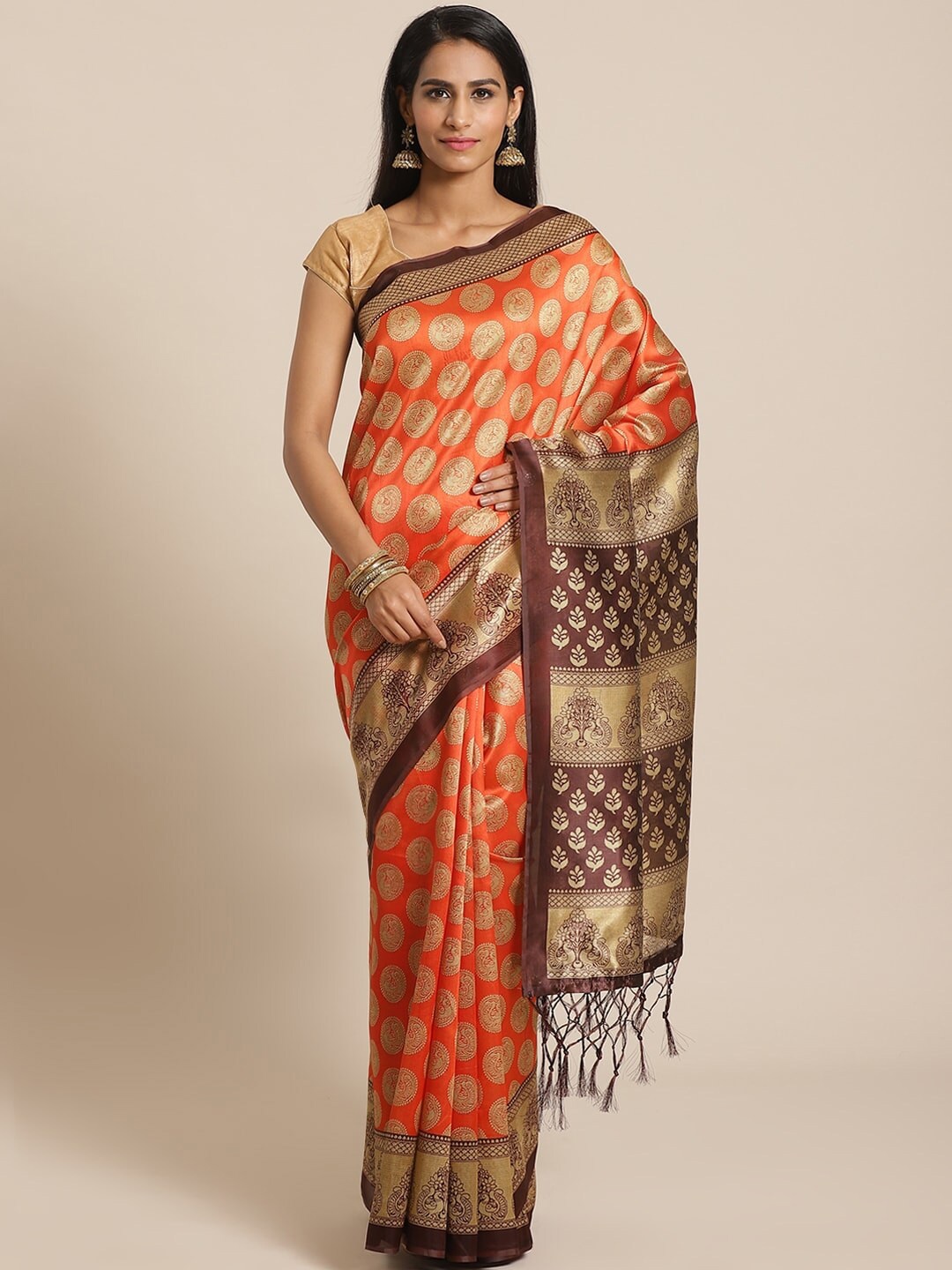 

Varanga Ethnic Motifs Woven Design Mysore Silk Saree, Red