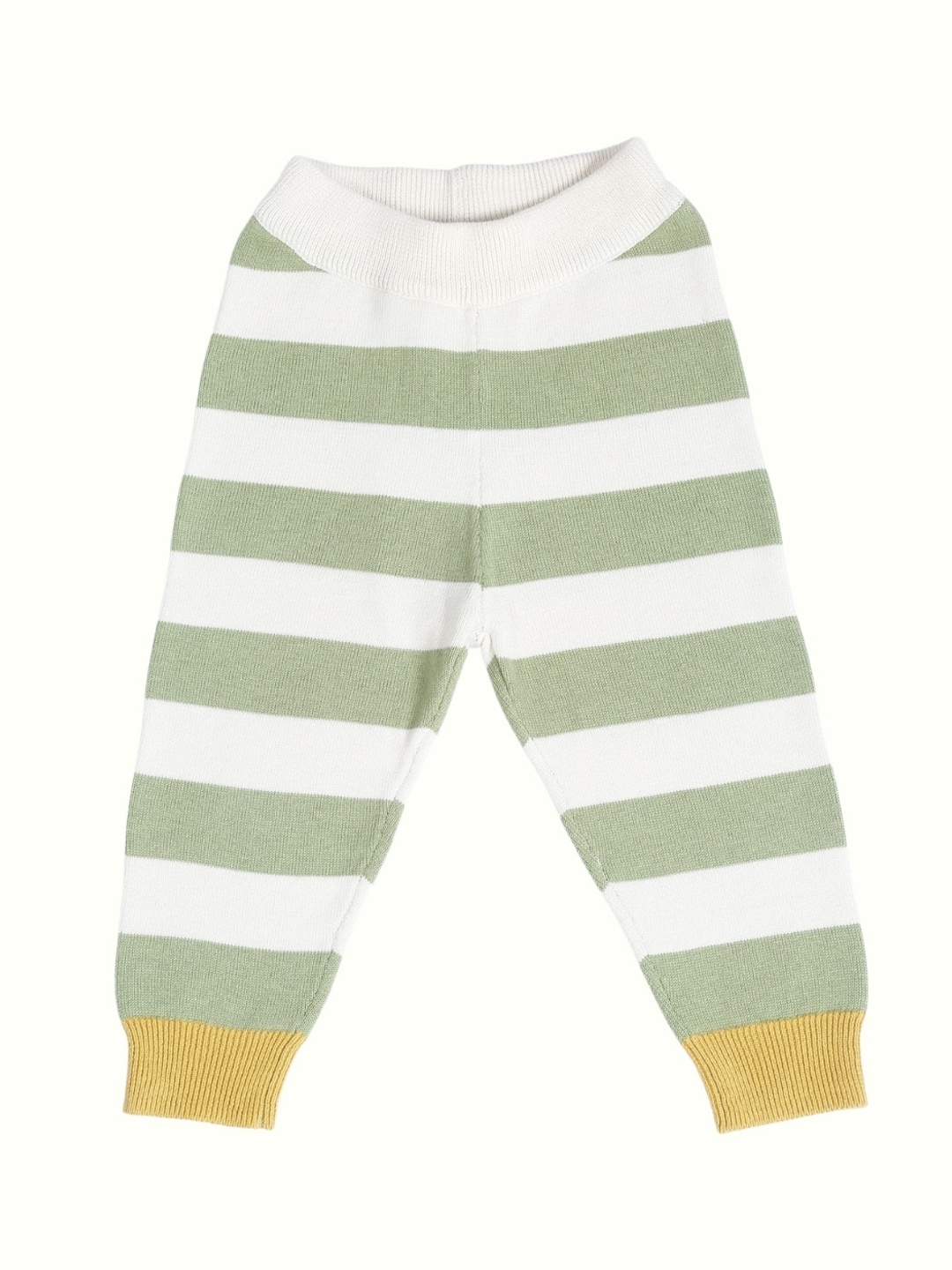 

Greendeer Striped Cotton Track Pants, Green