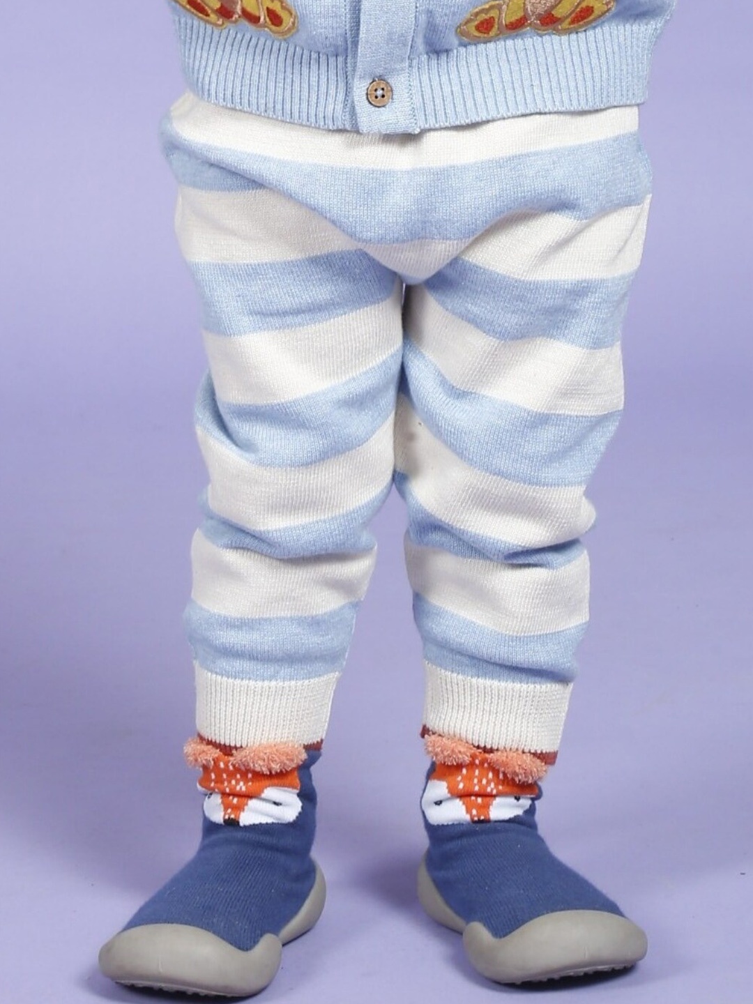 

Greendeer Infant Kids Striped Pure Cotton Joggers, Blue
