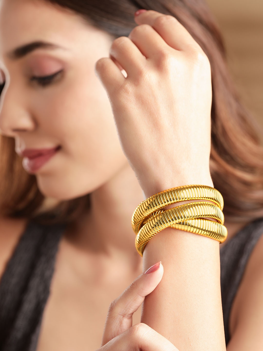 

Rubans Voguish 18K Gold-Plated Wraparound Bracelet
