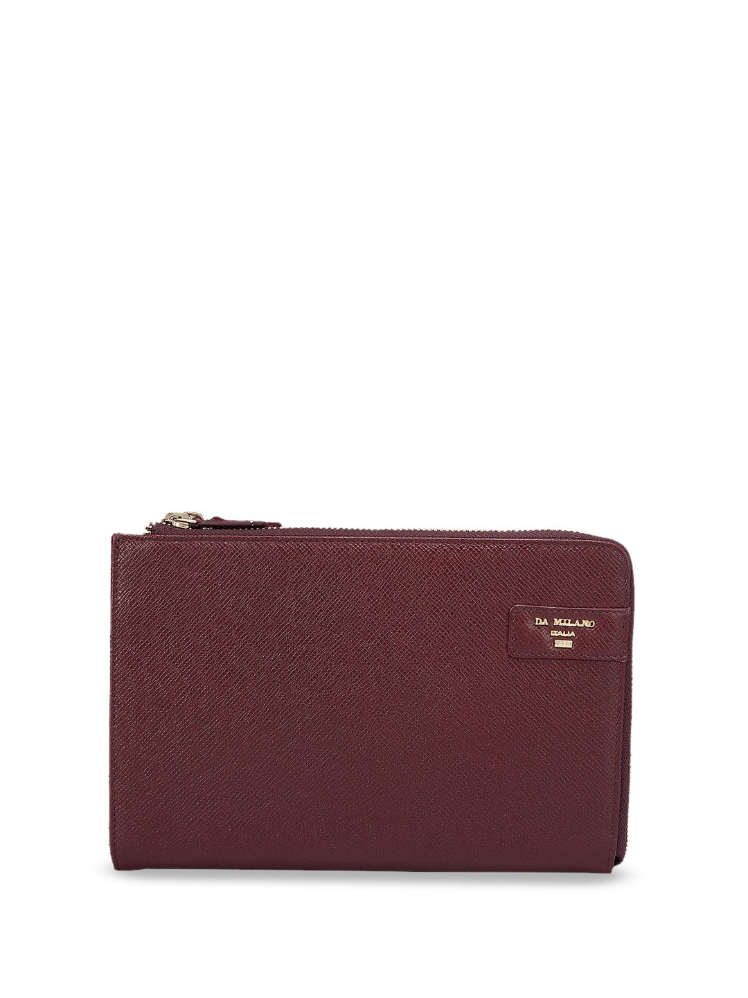 

Da Milano Unisex Leather Zip Around Wallet, Maroon