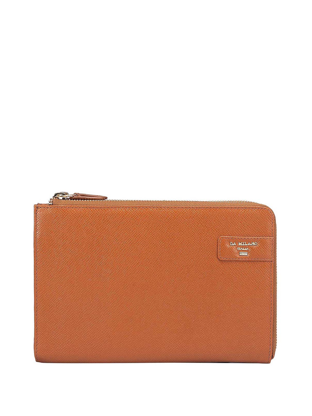 

Da Milano Unisex Leather Zip Around Wallet, Brown