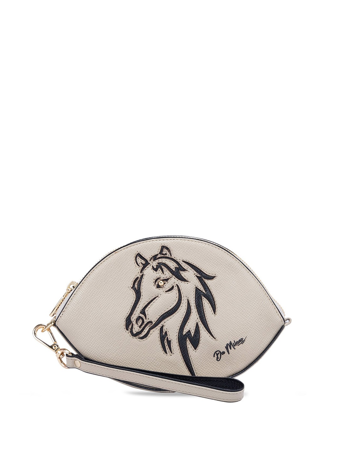 

Da Milano Unisex Self Design Travel Pouch, Grey