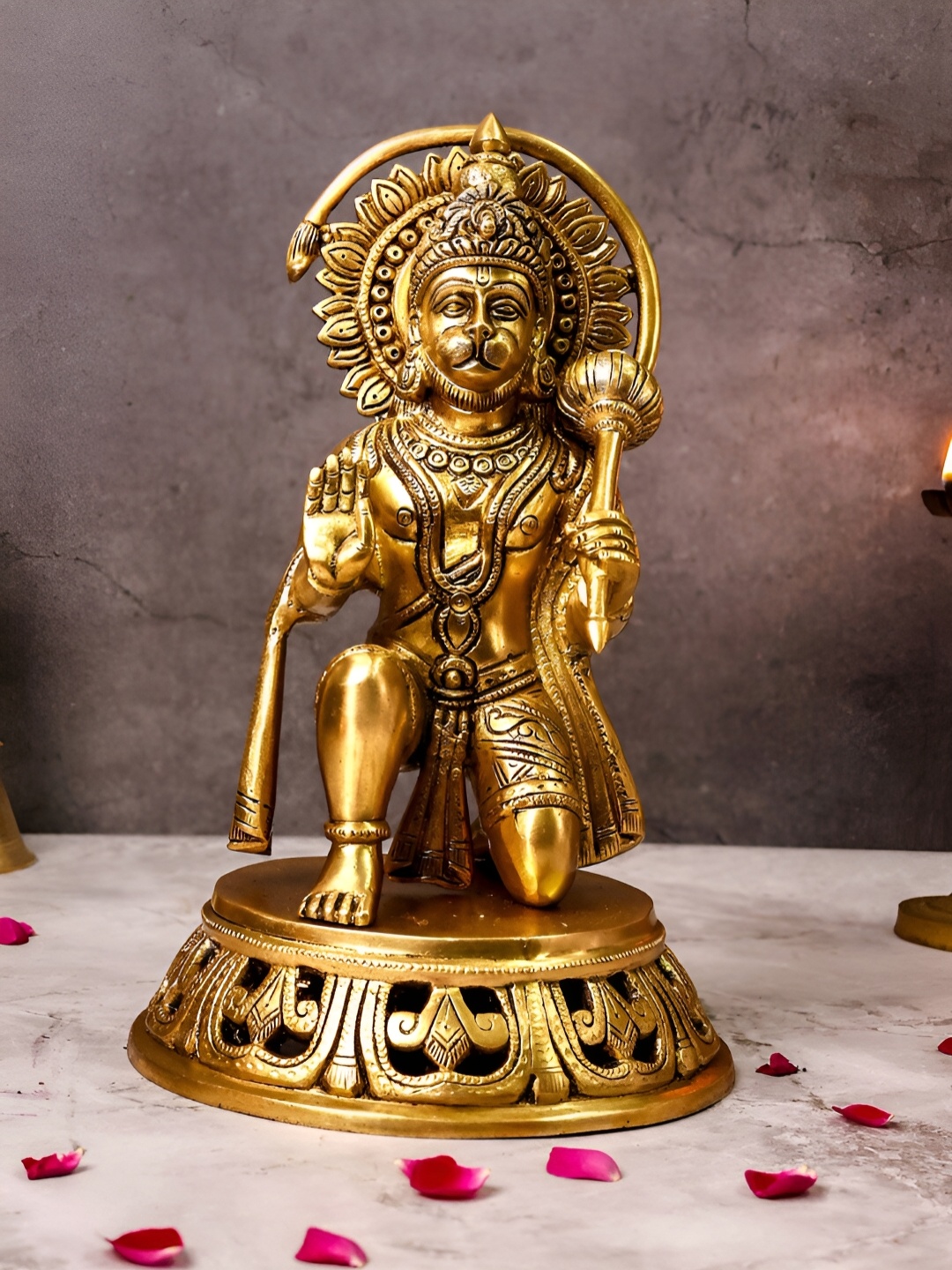 

The Advitya Brass Sitting Hanuman Large, Gold