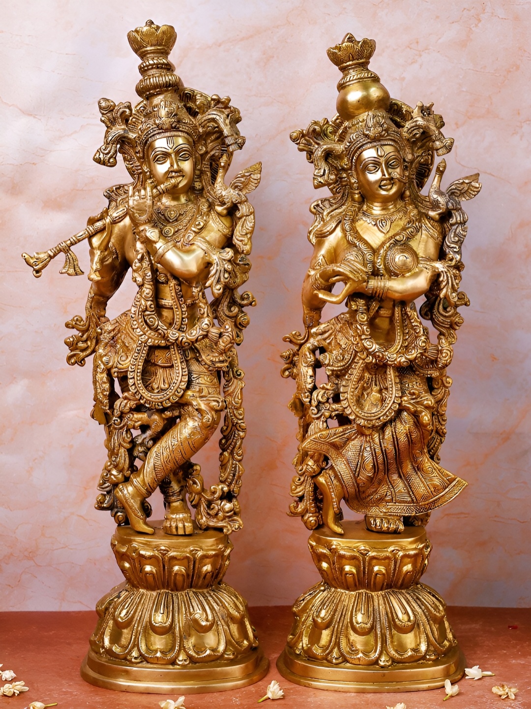 

The Advitya Gold Toned Brass Radha Krishna Idol Showpiece