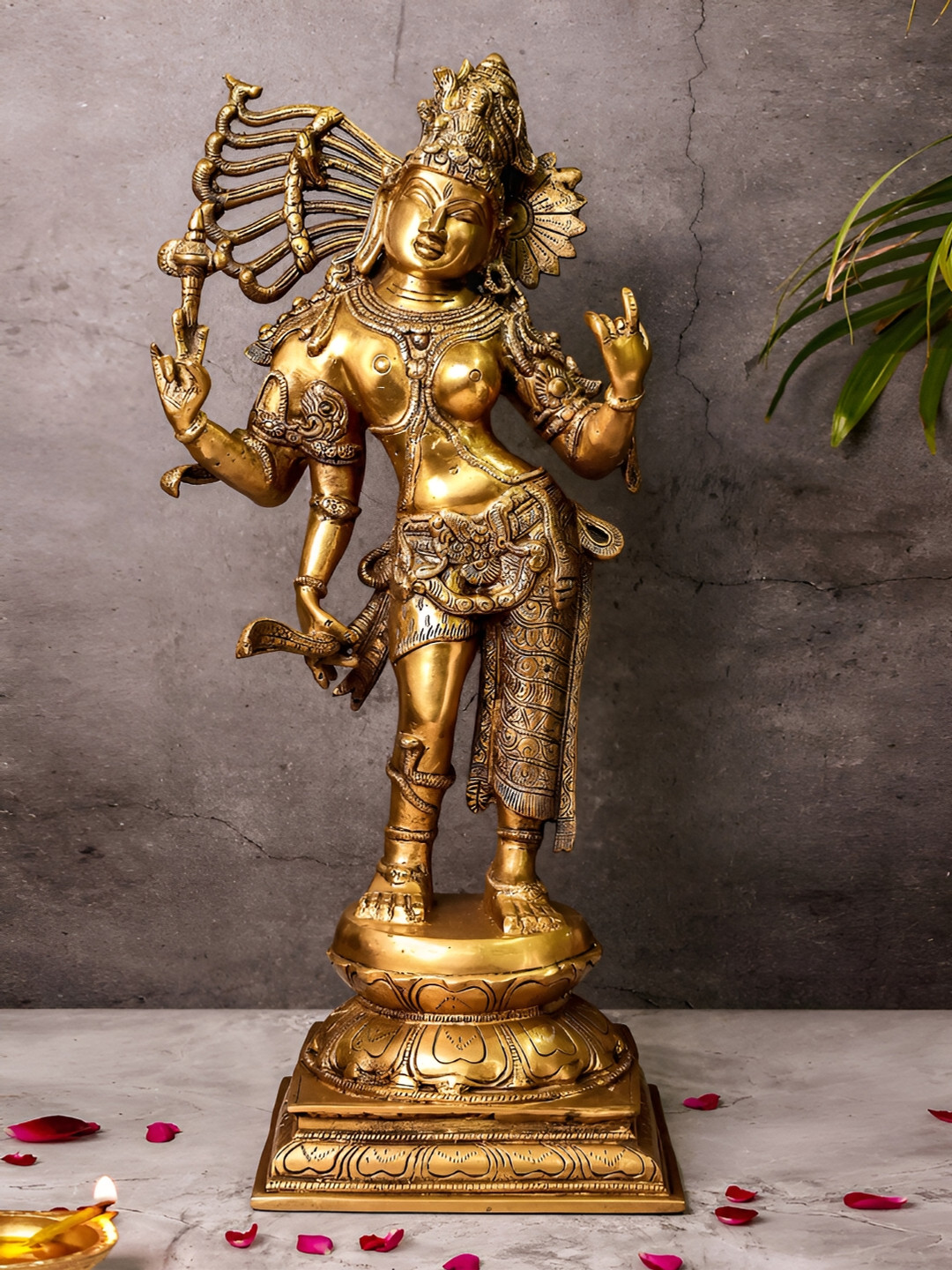 

The Advitya Brass Ardhanarishvara Showpiece, Gold