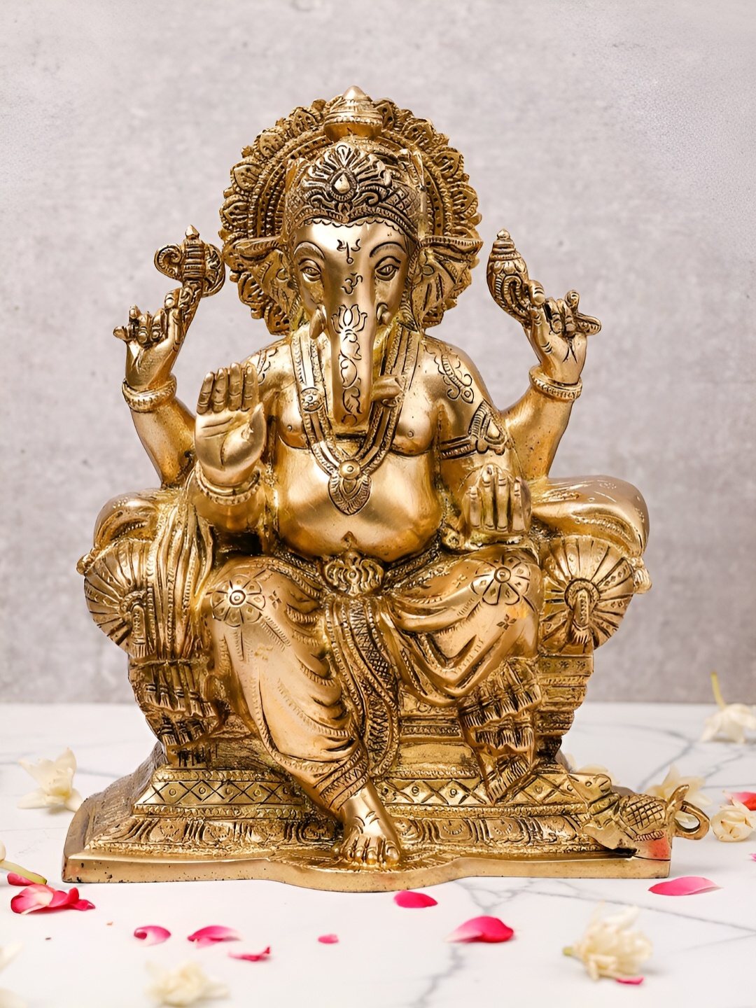 

The Advitya Brass Raja Ganesh Showpiece, Gold