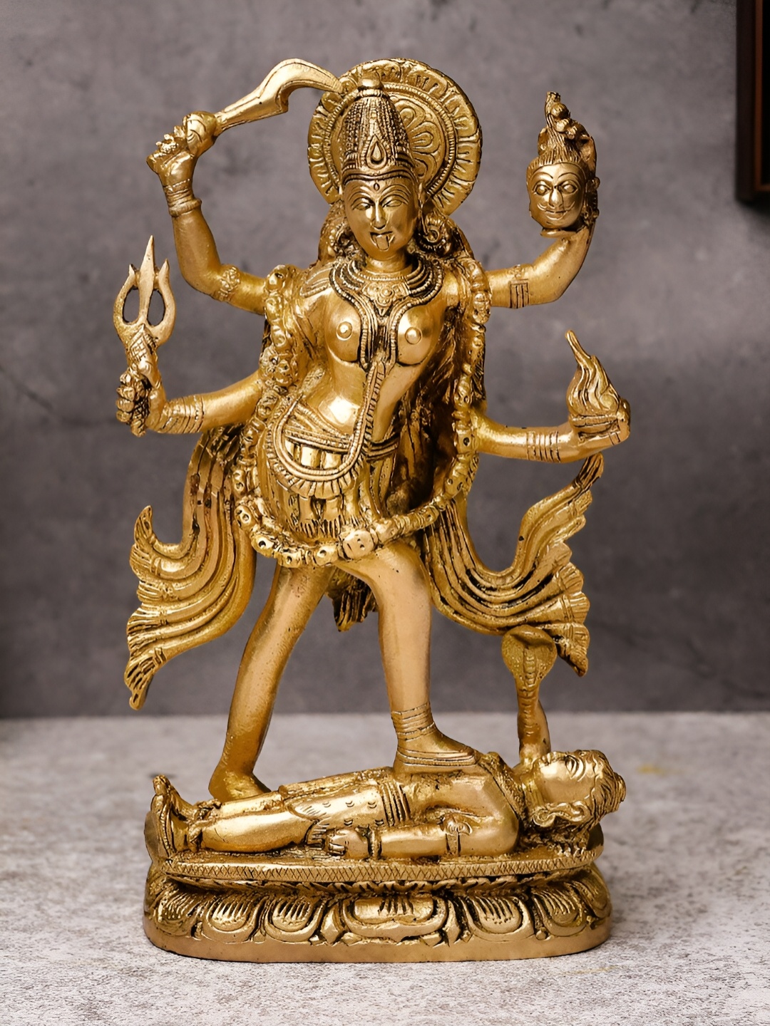 

The Advitya Brass Maa Kali Statue, Gold