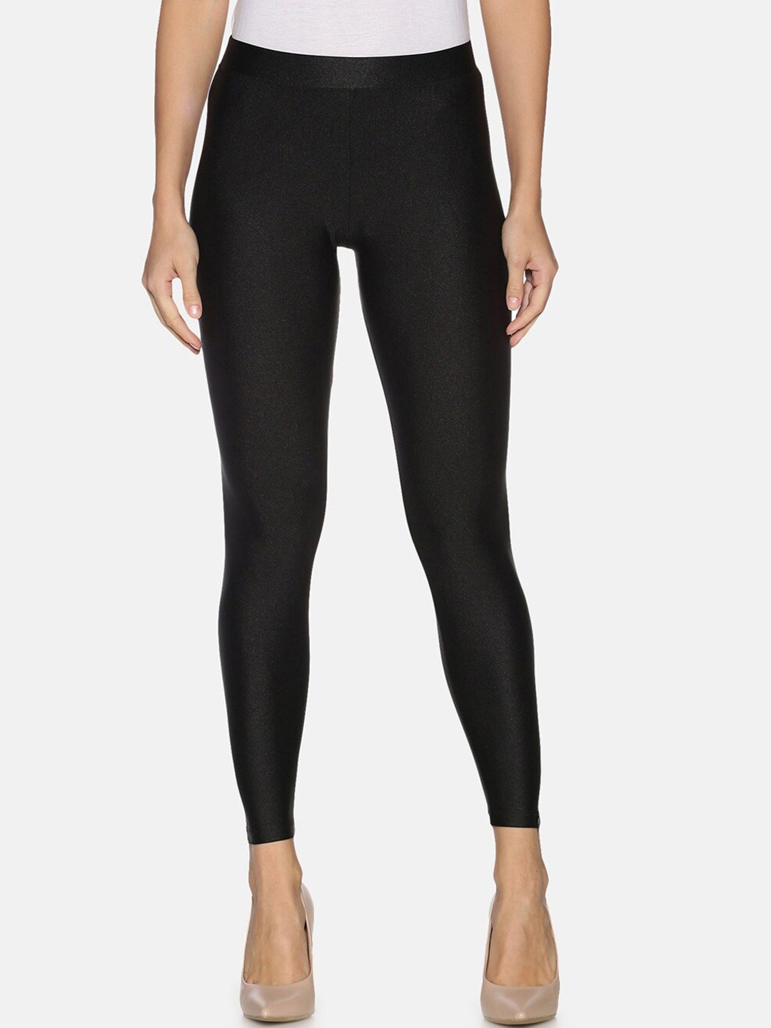 

TWIN BIRDS Shimmer Ankle Length Leggings, Black