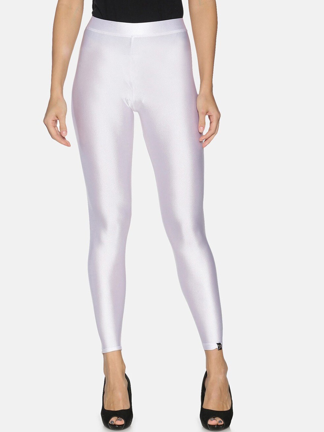 

TWIN BIRDS Shimmer Ankle Length Leggings, White
