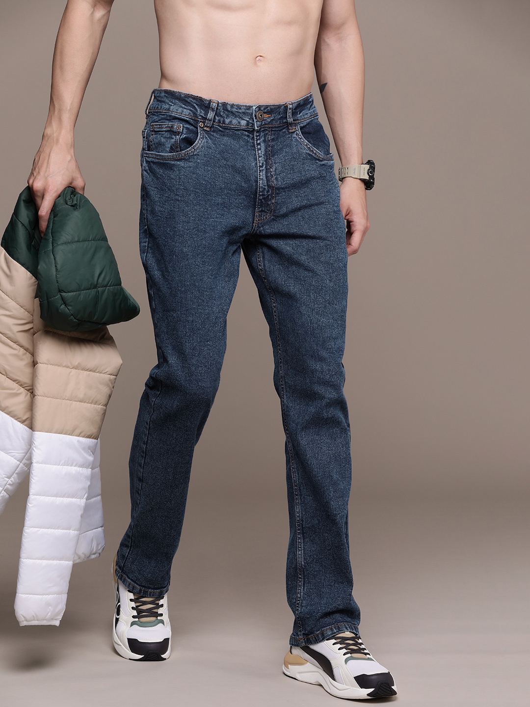 

Roadster Men Bootcut Stretchable Jeans, Navy blue