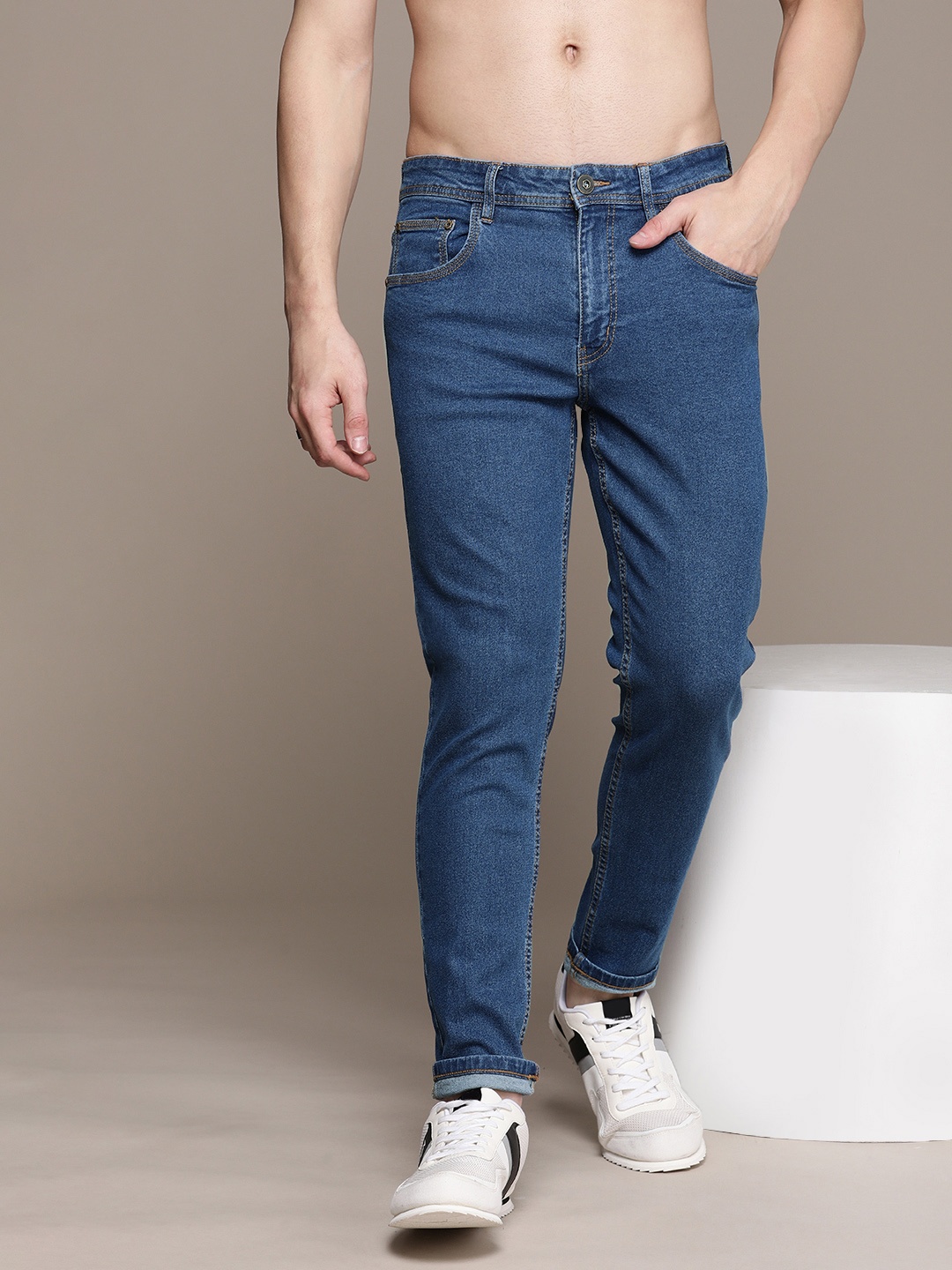 

Roadster Men Tapered Fit Jeans, Navy blue