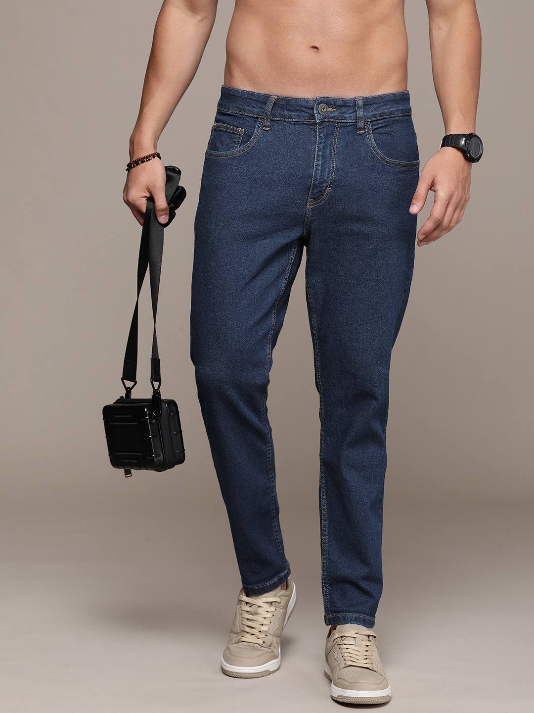 

Roadster Men Tapered Fit Stretchable Jeans, Navy blue