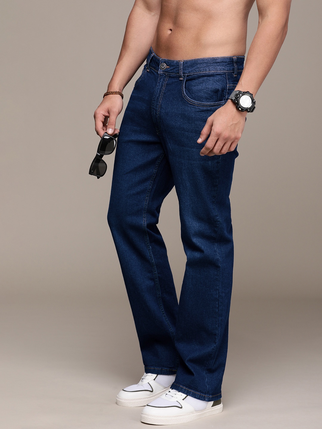 

Roadster Men Bootcut Stretchable Jeans, Navy blue