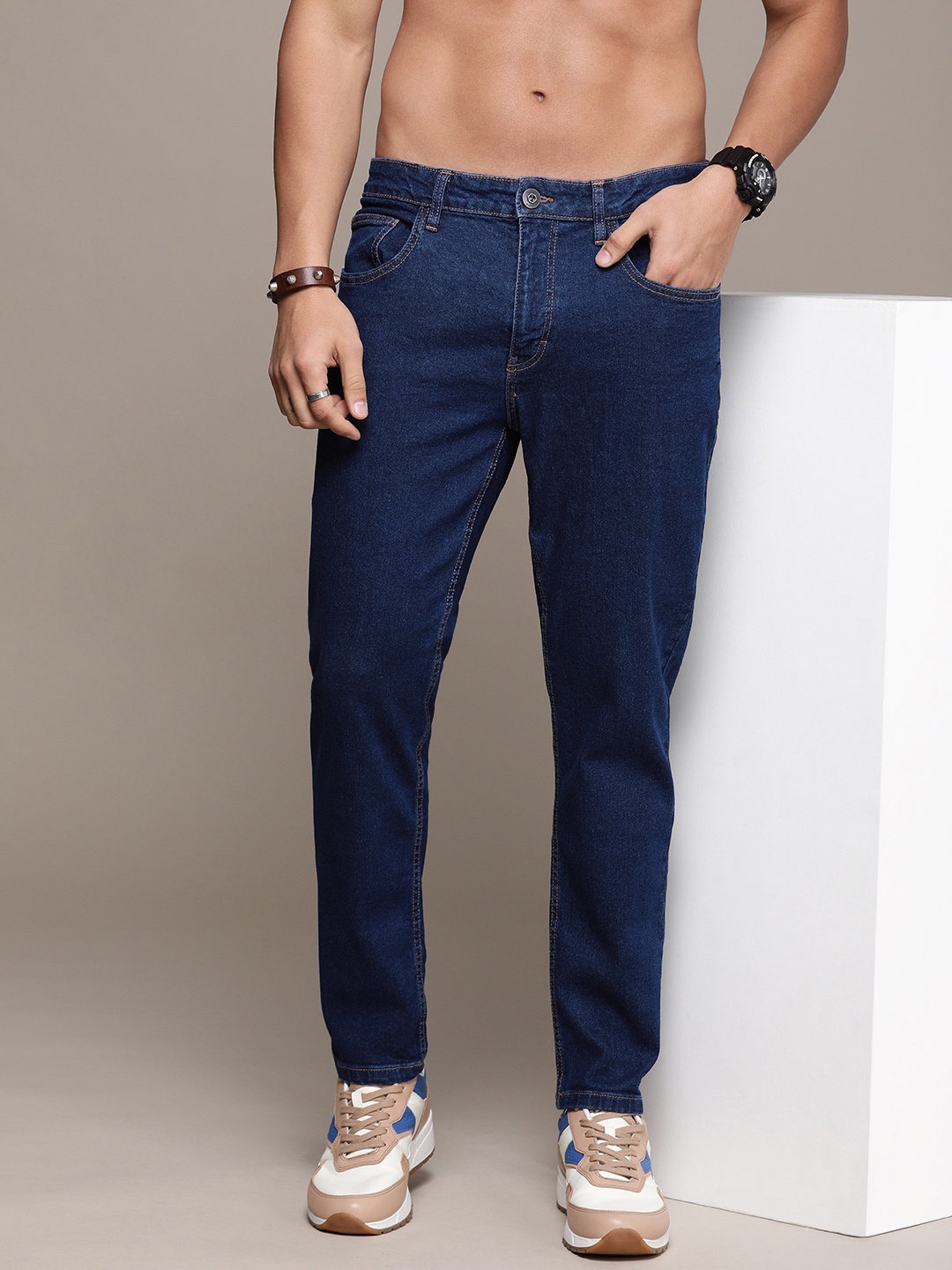 

Roadster Men Tapered Fit Jeans, Navy blue