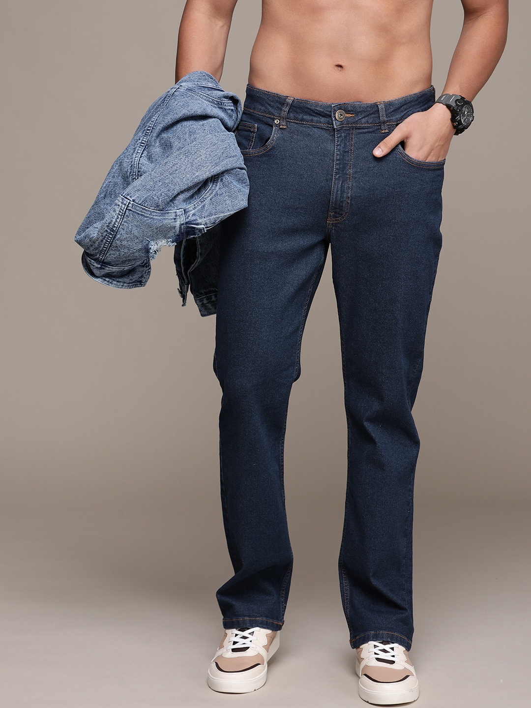 

Roadster Men Bootcut Stretchable Jeans, Navy blue