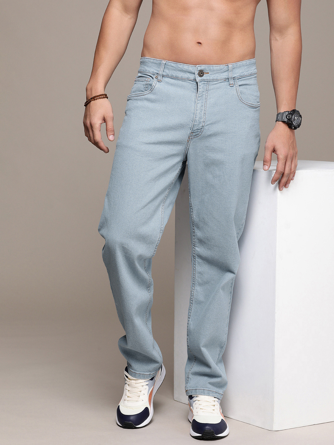 

Roadster Men Straight Fit Stretchable Jeans, Blue