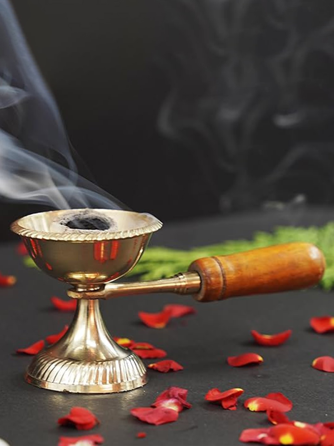 

PujaNPujari Gold Toned Brass Dhoop Dani