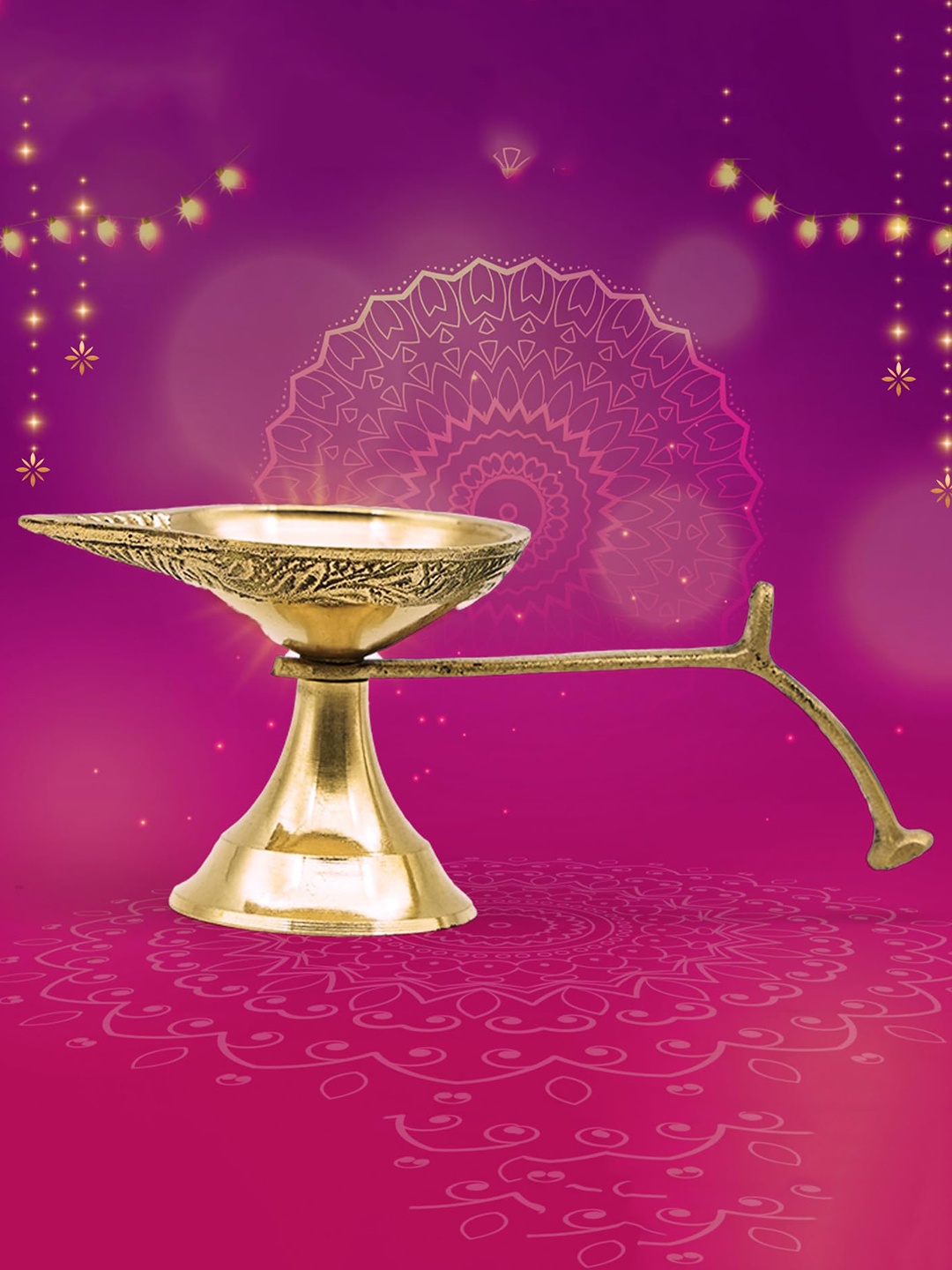 

PujaNPujari Gold Toned Textured Brass Diya