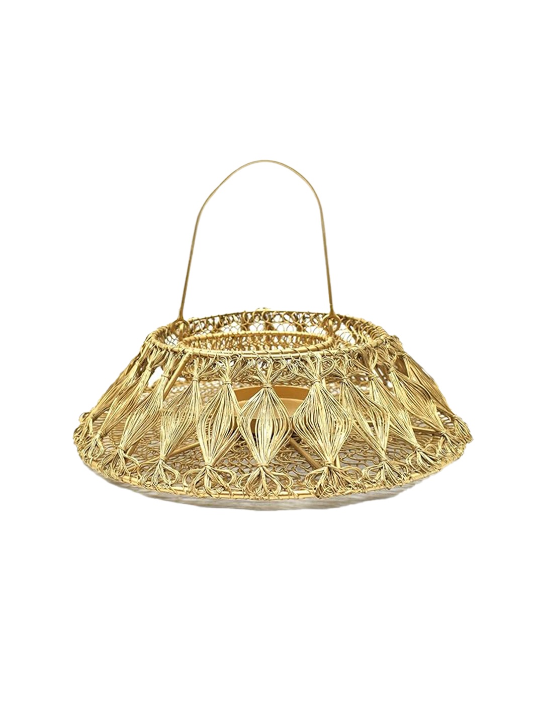 

PujaNPujari Gold Toned Textured Metal Round Pooja Metalware