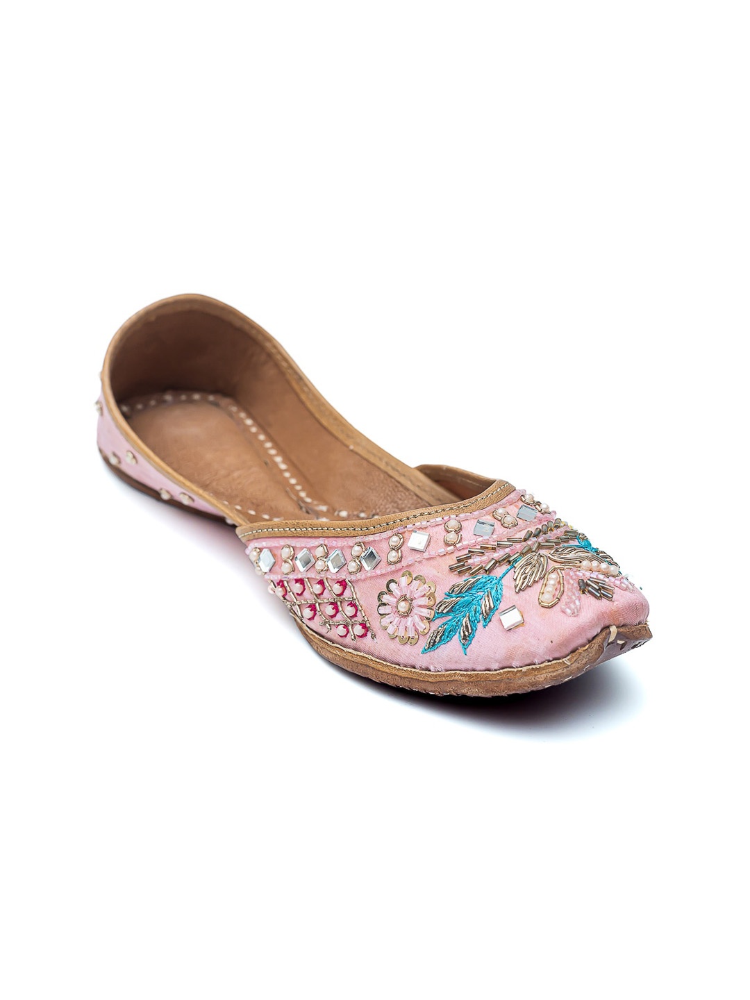 

Dapper Feet-Fancy Nancy Embellished Ethnic Mojaris, Pink