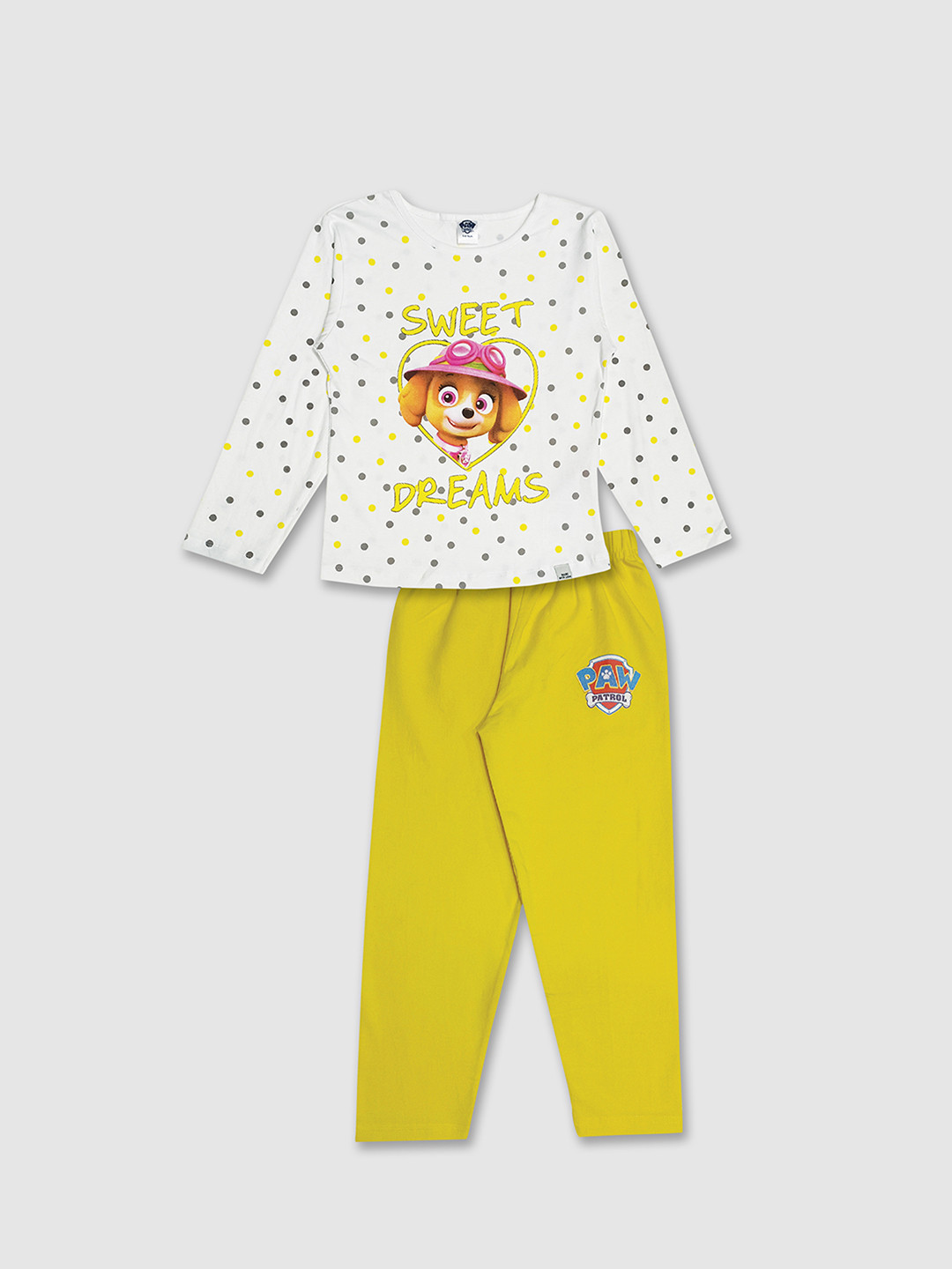

Moms Love Girls Paw Patrol Printed Pure Cotton Nightsuit, Yellow