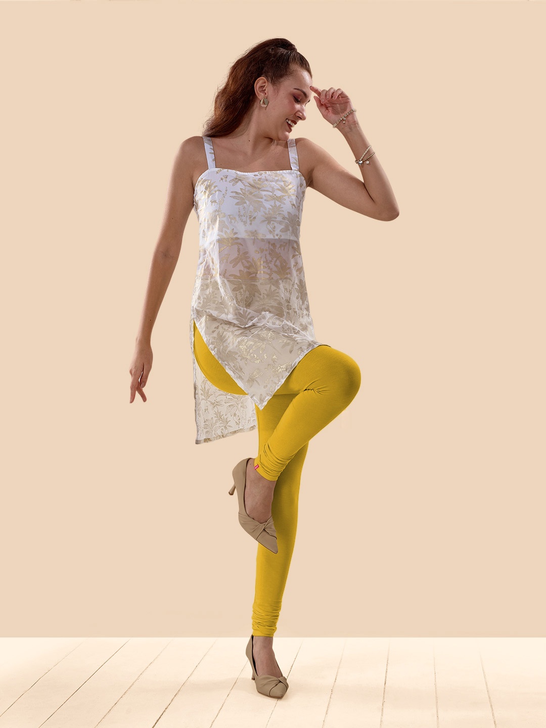 

LYRA Churidar Length Leggings, Yellow