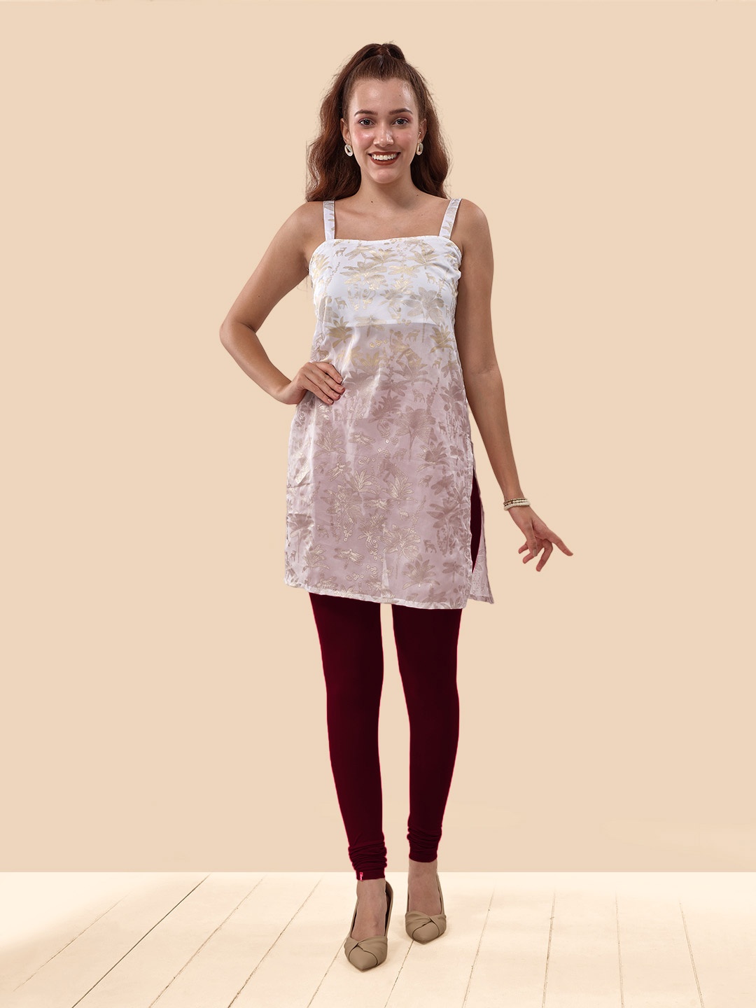 

LYRA Churidar Length Leggings, Maroon