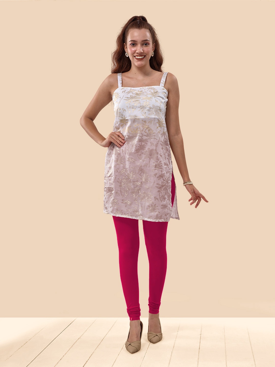 

LYRA Churidar Length Leggings, Pink