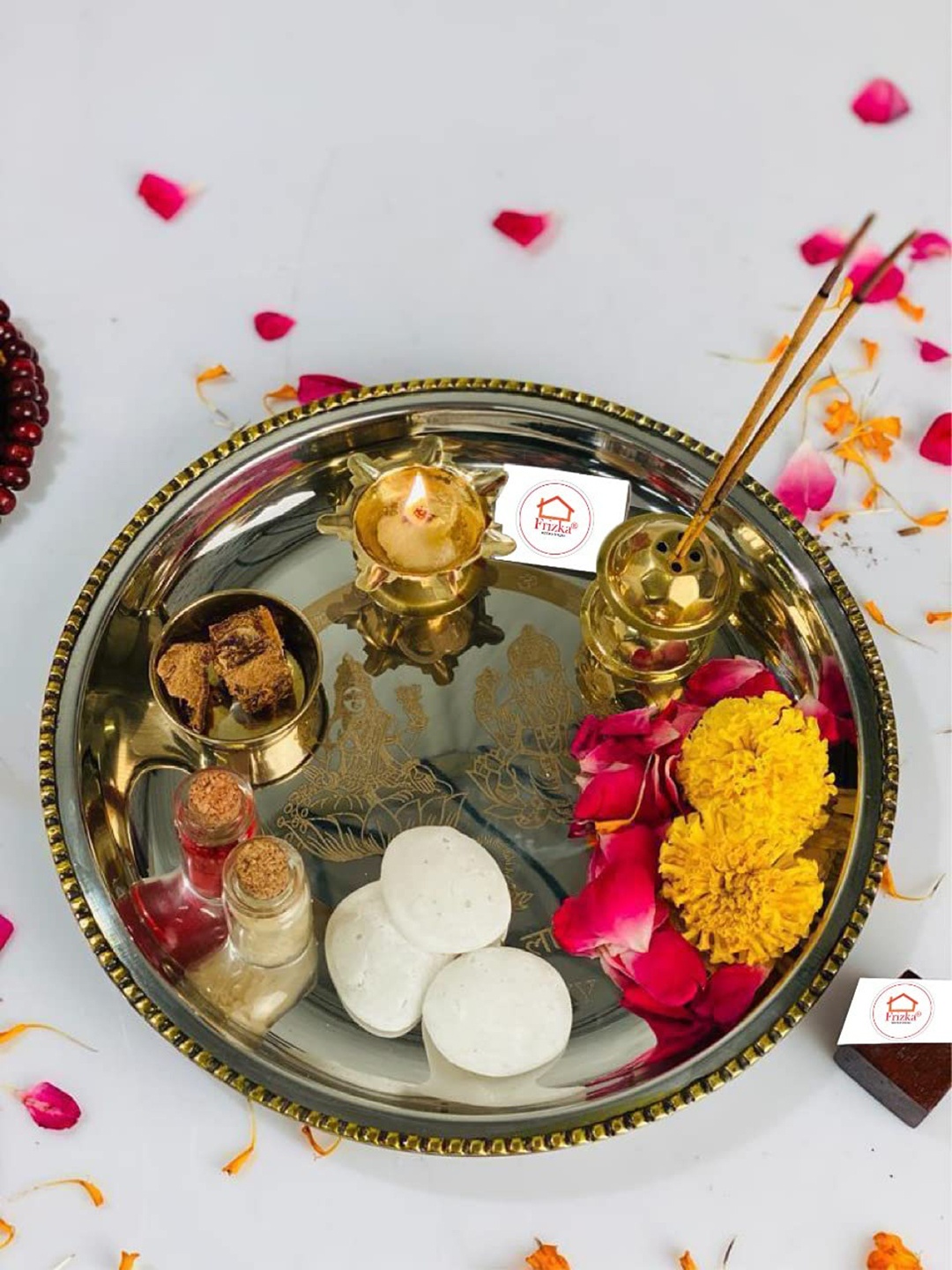 

Frizka Metal Pooja Thali, Silver