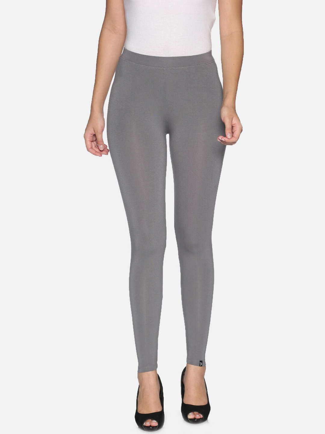 

TWIN BIRDS Women Solid Super Stretch Viscose Ankle Length Leggings, Grey