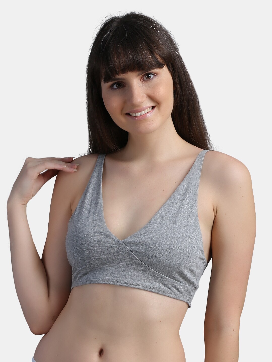 

N-Gal Full Coverage Bralette Bra, Grey